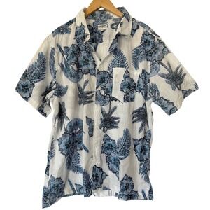 Old Navy Tropical 100% Cotton Men's XL Blue Button Down Shirt Beach Vacation
